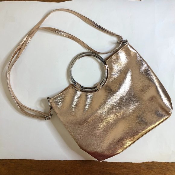 Metallic Gold Handbag / Shoulder Bag w/ Removable Straps - Picture 1 of 4